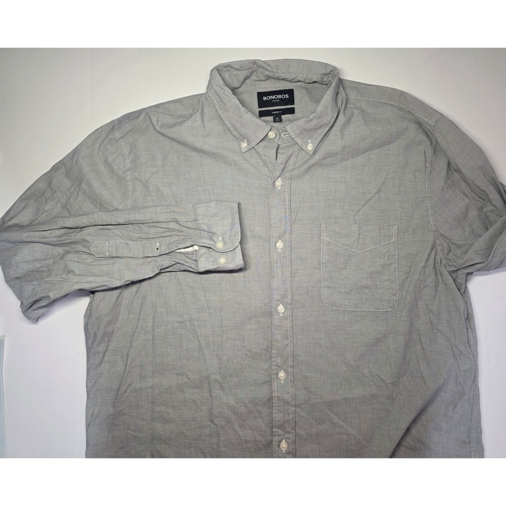 Bonobos Shirt Mens XL Long Stretch Blue Button Down Long Sleeve Standard